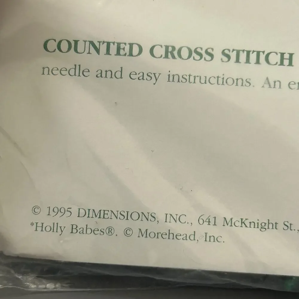 Dimensions Counted Cross Kit Santa’s Little Helper Waste Canvas Design Vtg 1995